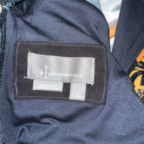 Velour gold/black dress- Anthropologie size L - Picture 5 of 6